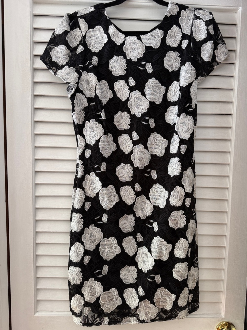 Sam Edelman Black Rose Embroidered Cap Sleeve Mini Dress